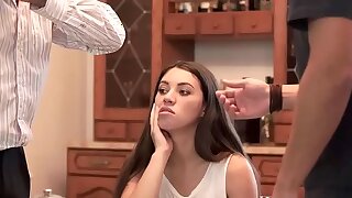 Bald senior penetrates tight asshole of his sons lady