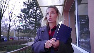 Public Agent Blonde Ozzie Isabelle Deltore fucks to save the bush